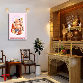 Tranh phật giáo nam mô di lặc hội thượng phật bồ tát